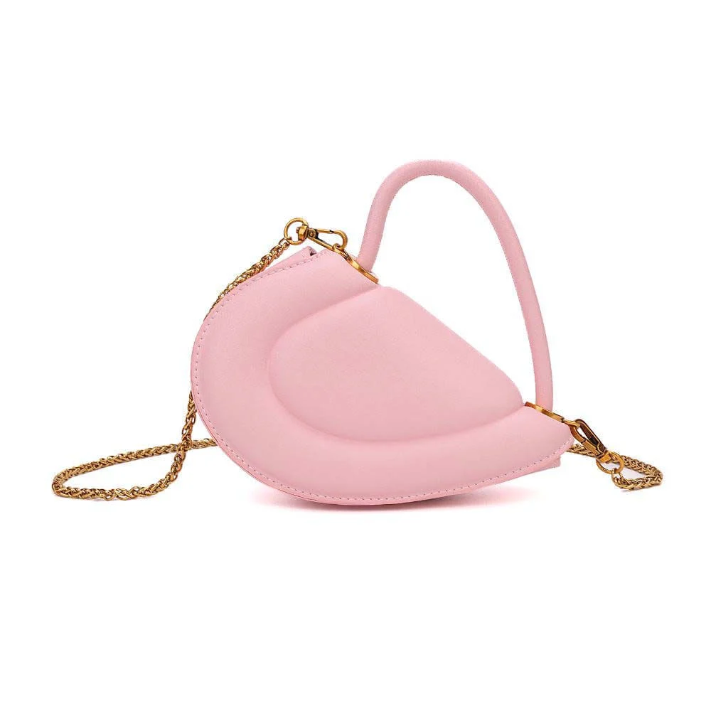 Bolsa Mini Com Caixa Soft Meio Coração Rosa Blossom Alça Transversal - vista 3 de 9