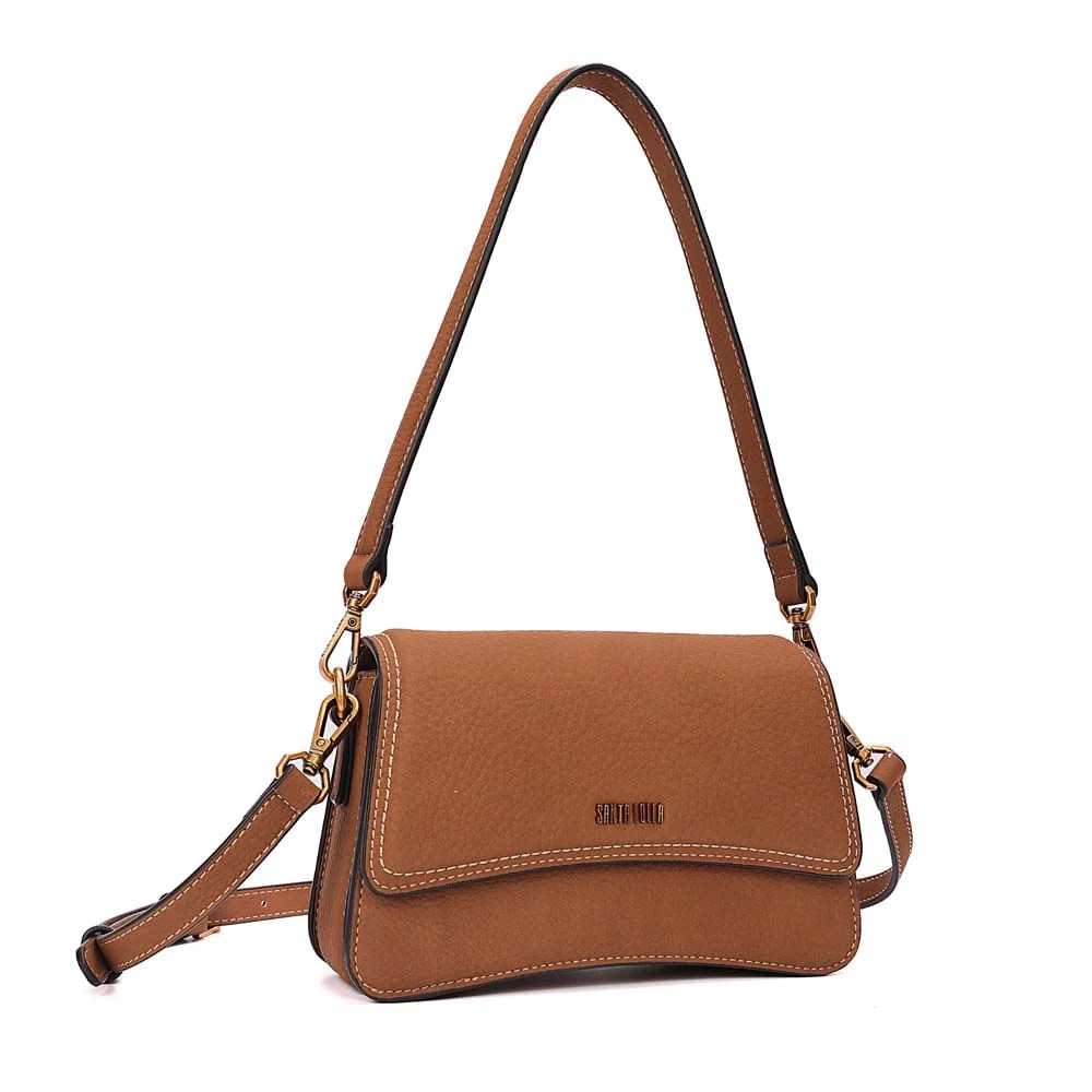 Bolsa Baguete Pequena Nobuck Terracota Pespontos - vista 1 de 6