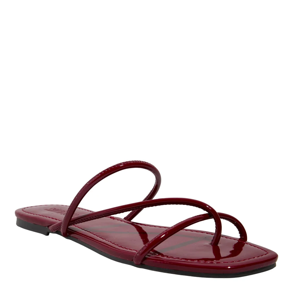 Rasteira Verniz Anzeli Vermelho Malbec - vista 2 de 5