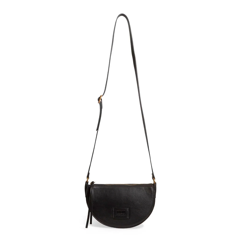 Bolsa Pequena Couro Soft Preta Alça Transversal - vista 1 de 3