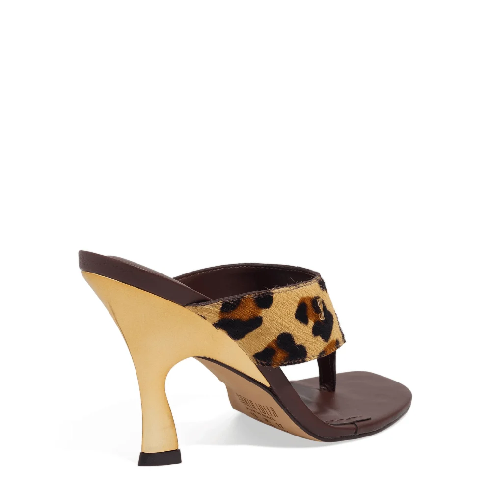Mule Thong Couro Pelo Animal Print Onça - vista 3 de 3