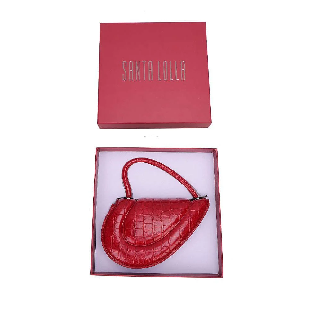 Bolsa Mini Com Caixa Croco Meio Coração Vermelho Blood Alça Transversal - vista 4 de 12