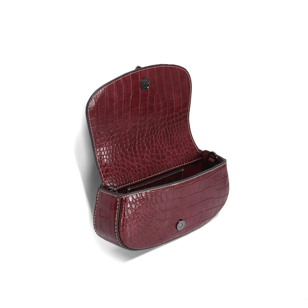 Bolsa Croco Pequena Transversal Roxo Berry Cadeado - vista 4 de 4