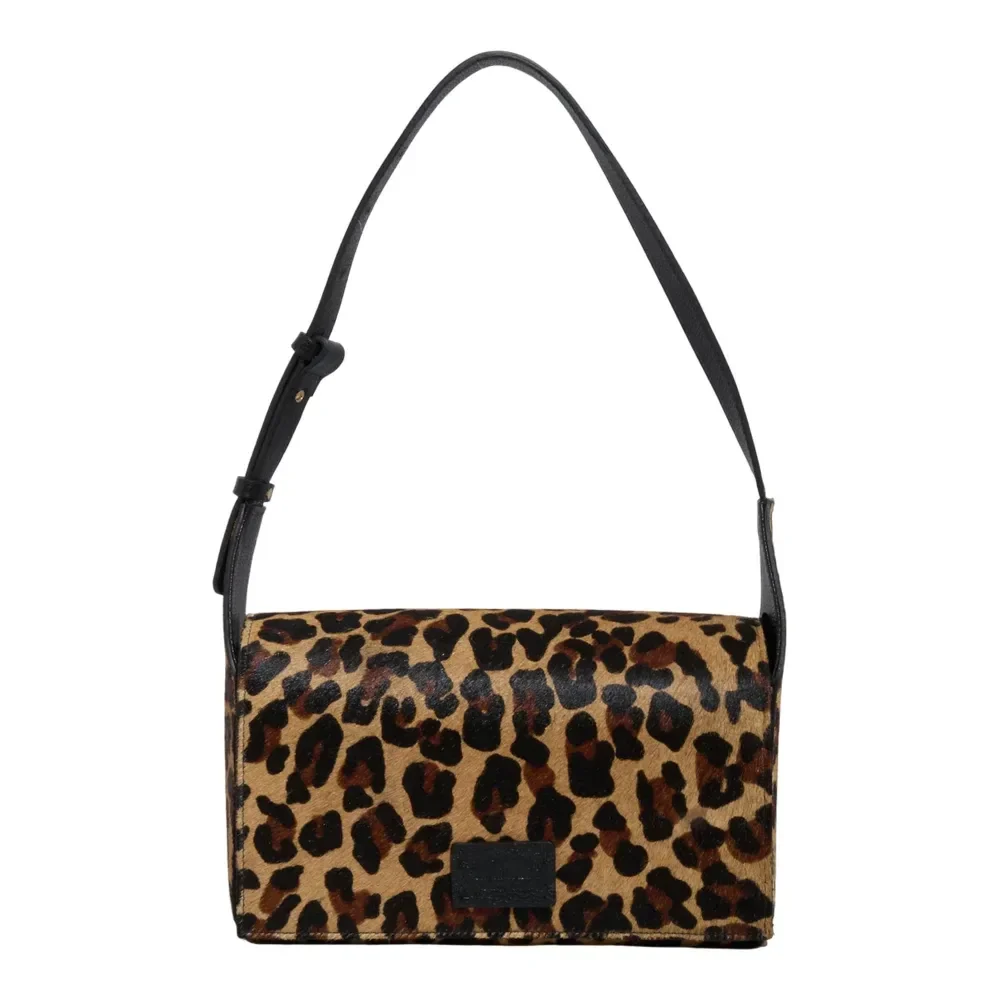 Bolsa Média Couro Estampa Animal Print Onça Alça De Ombro - vista 1 de 3