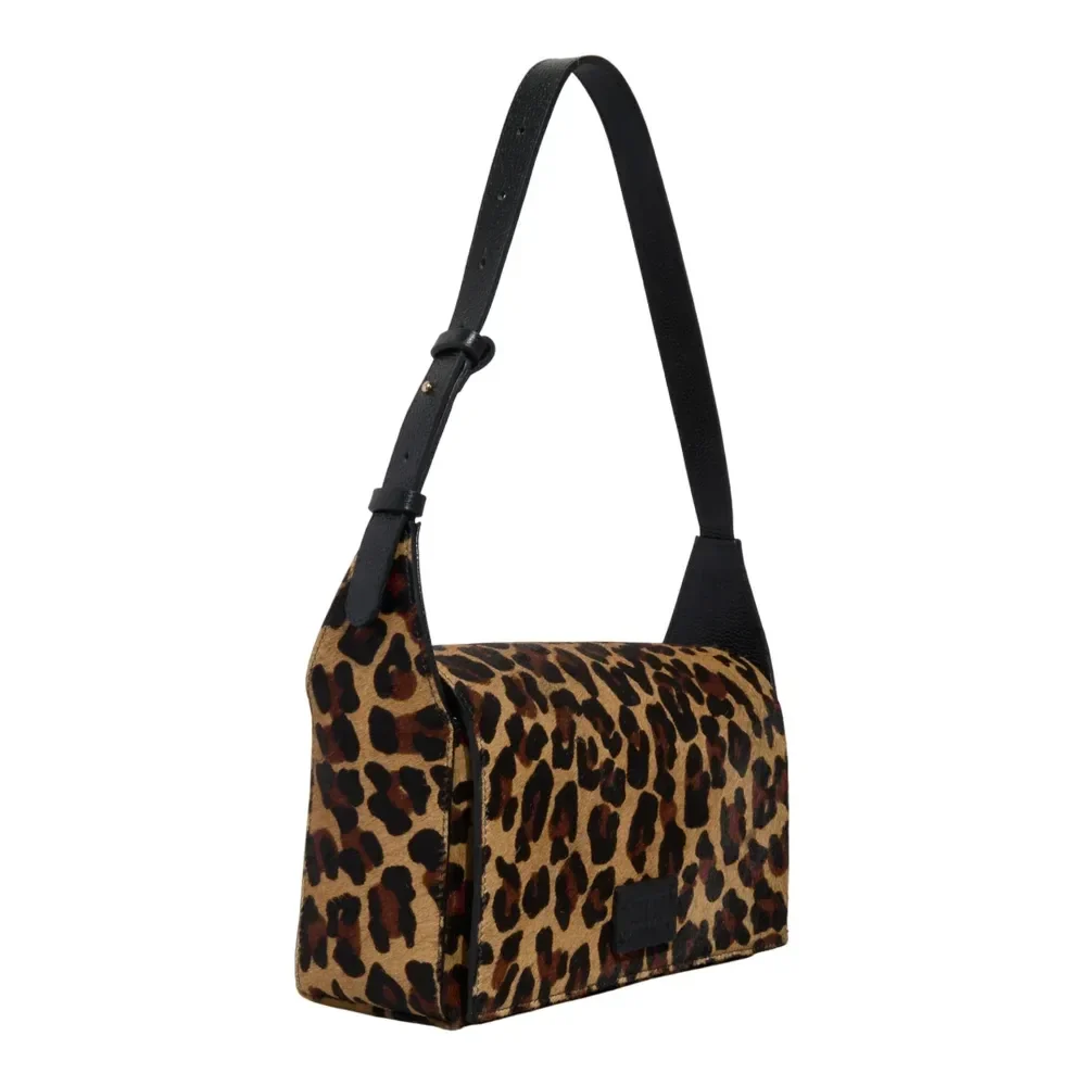 Bolsa Média Couro Estampa Animal Print Onça Alça De Ombro - vista 2 de 3