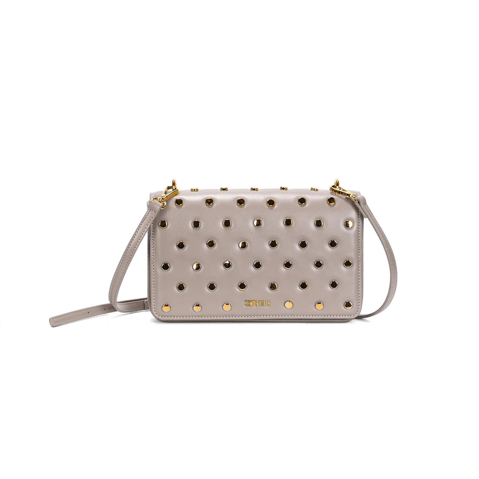 Bolsa Soft Cinza Alça Transversal Tachas - vista 1 de 3