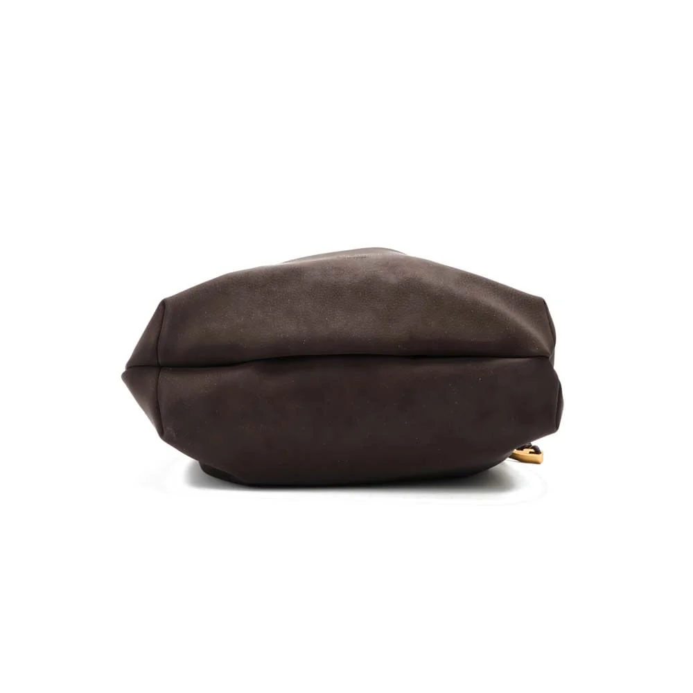 Bolsa Bucket Material Nobuck Marrom Dark Alça De Ombro - vista 6 de 7