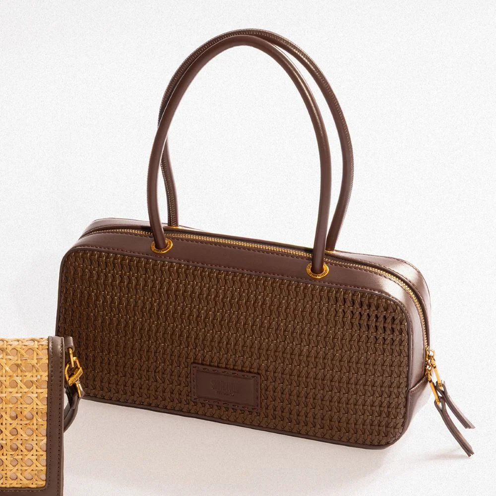 Bolsa Tressê Marrom Dark Alça De Ombro - vista 2 de 7