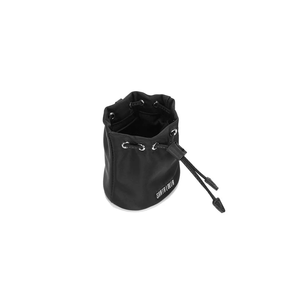 Chaveiro Mini Bolsa Bucket Nylon Preto Alça Transversal - vista 3 de 3