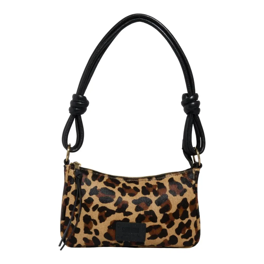 Bolsa Pequena Couro Estampa Animal Print Onça Alça De Ombro - vista 1 de 3