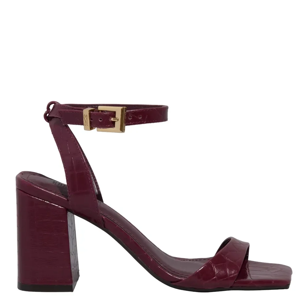 Sandália Croco Roxo Berry Salto Alto Grosso - vista 1 de 3