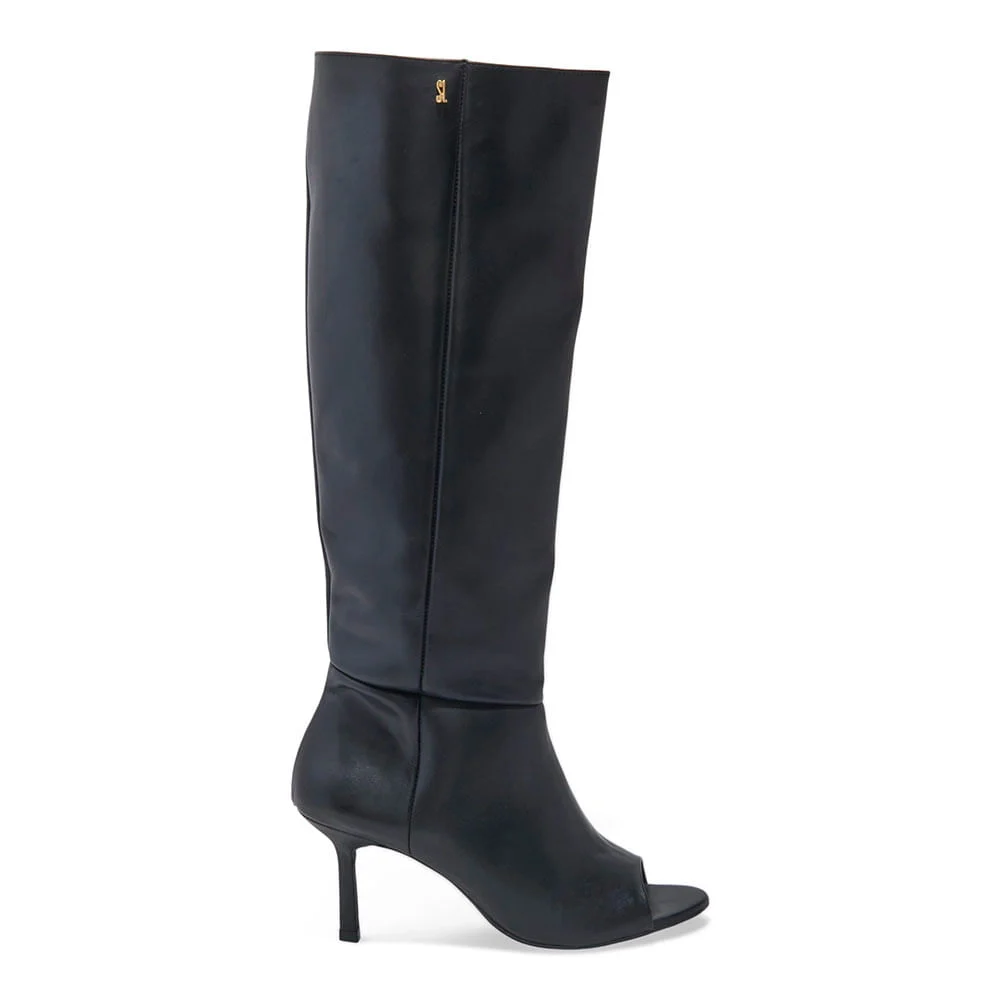 Bota Open Boot Couro Preto Cano Alto - vista 1 de 3
