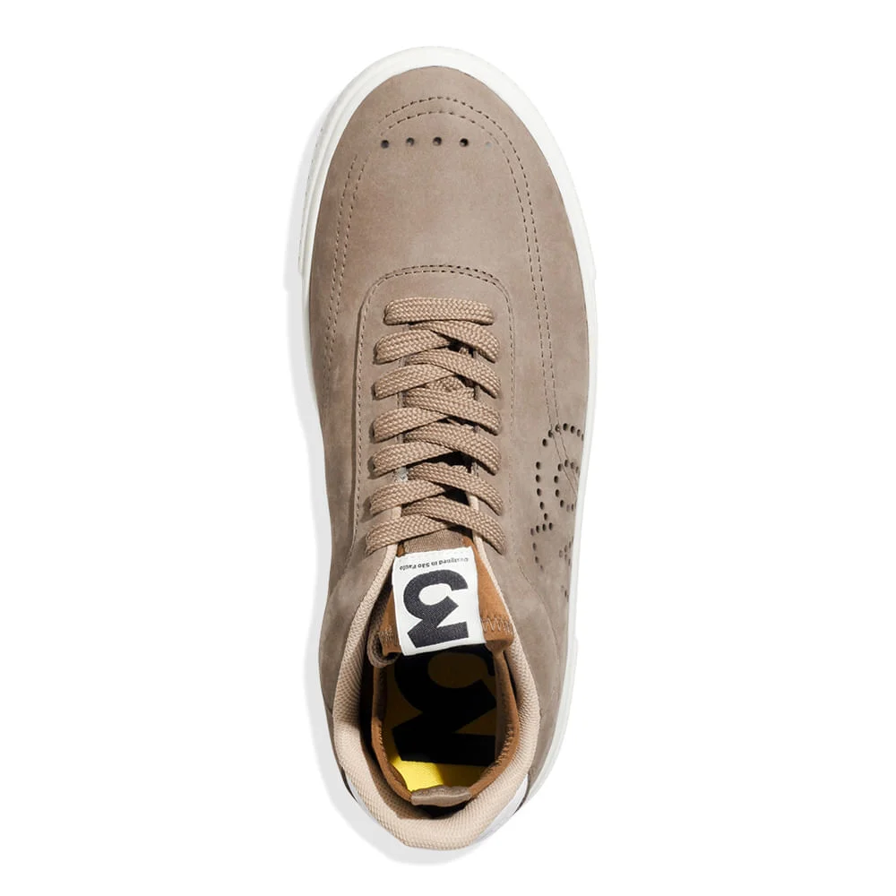 Tênis Masculino Couro Nobuck Cinza Steel - vista 4 de 4