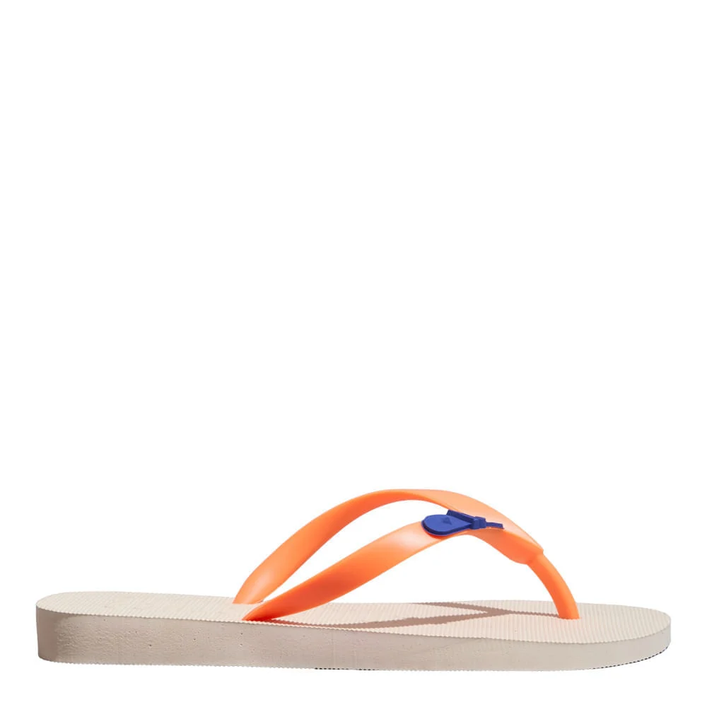 Chinelo Flip Flop Borracha Off White E Laranja - vista 1 de 3
