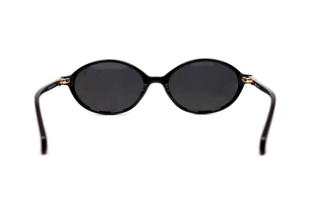 Óculos de Sol Oval Acetato Preto - vista 4 de 4