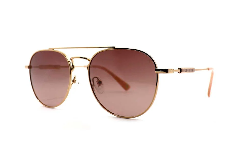 Óculos de Sol Aviador Metal Dourado Lente Marrom Claro - vista 1 de 4