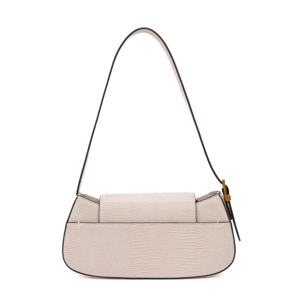 Bolsa Baguete Pequena Soft Bege Alça de Ombro - vista 6 de 10