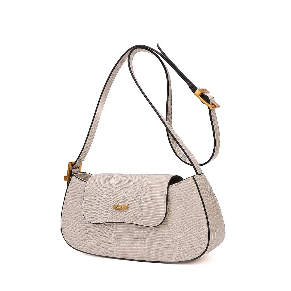 Bolsa Baguete Pequena Soft Bege Alça de Ombro - vista 10 de 10