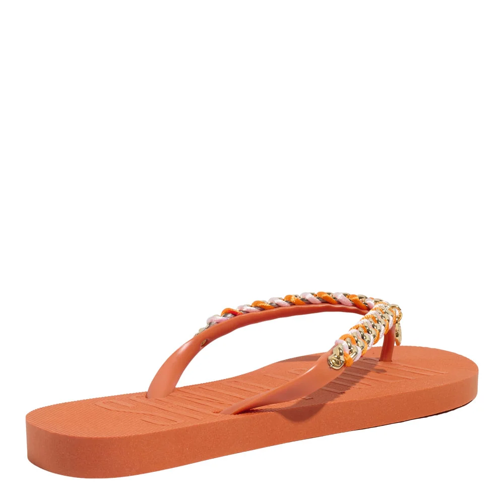Chinelo Flip Flop Borrcha Laranja Morange - vista 3 de 5