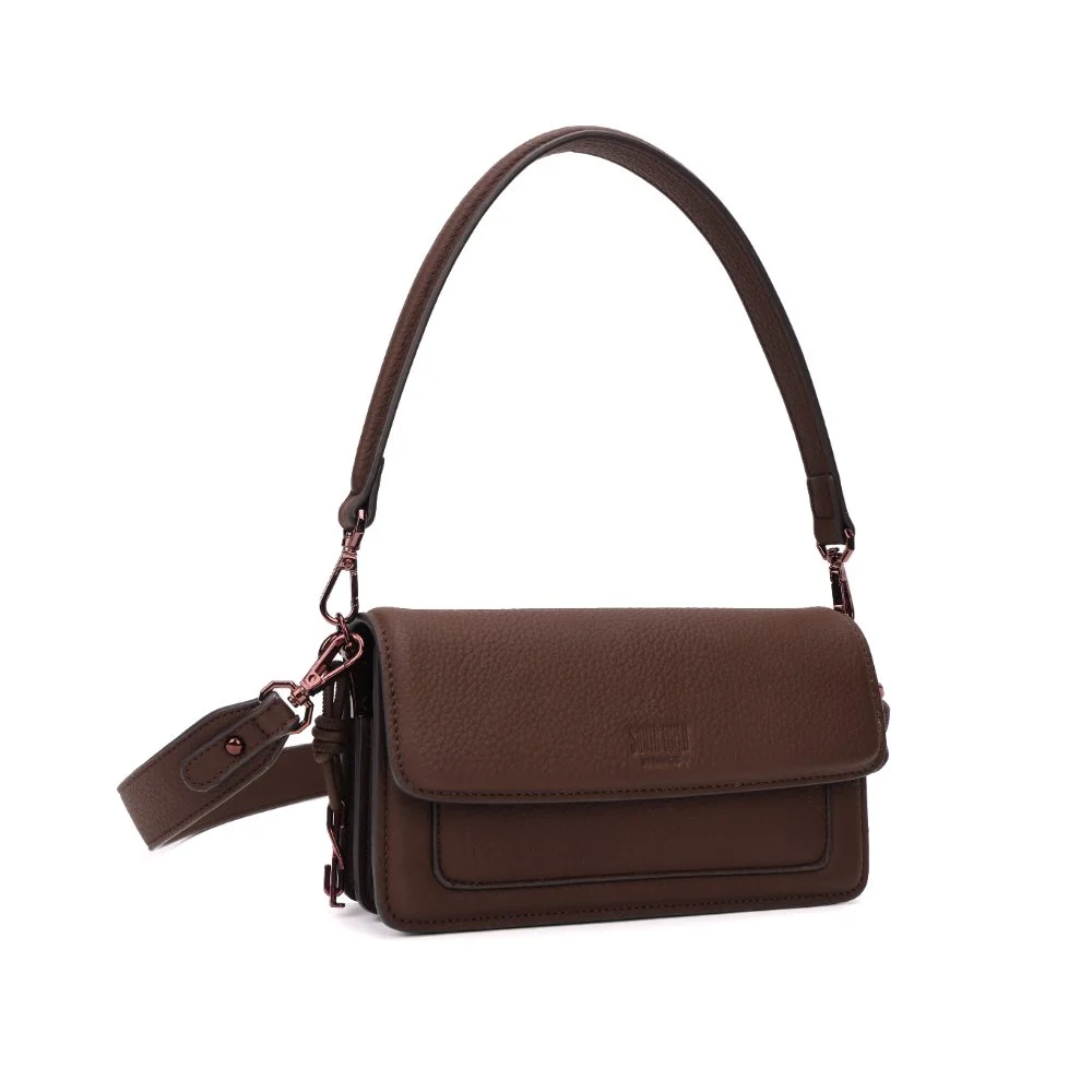 Bolsa Pequena Soft Marrom Dark Alça de Ombro - vista 2 de 7