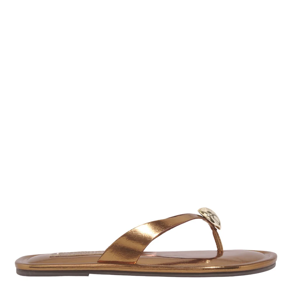 Rasteira Metalizado Reflexo Bronze - vista 1 de 6