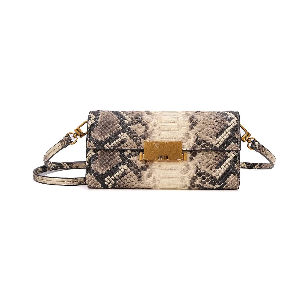 Bolsa Carteira Pequena Estampa Animal Print Cobra Alça Transversal - vista 1 de 7