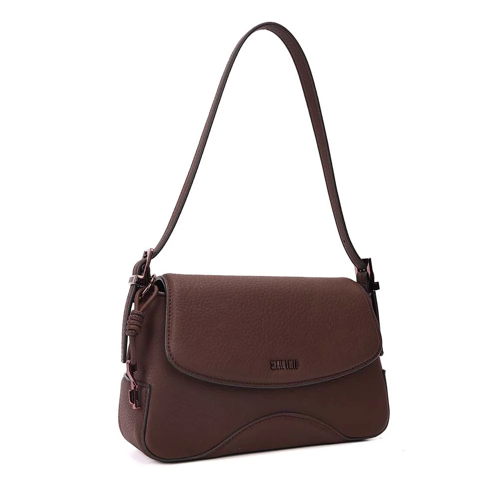 Bolsa Baguete Média Floater Marrom Dark Recortes - vista 2 de 7