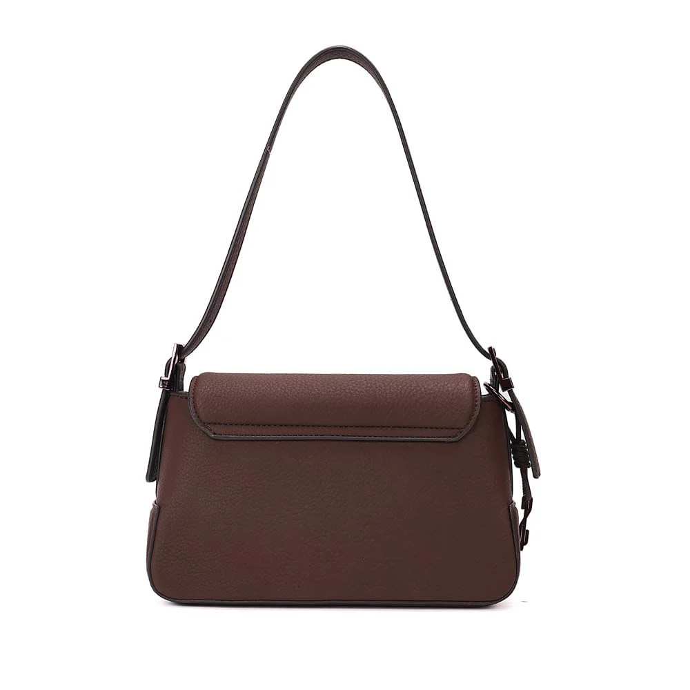 Bolsa Baguete Média Floater Marrom Dark Recortes - vista 5 de 7