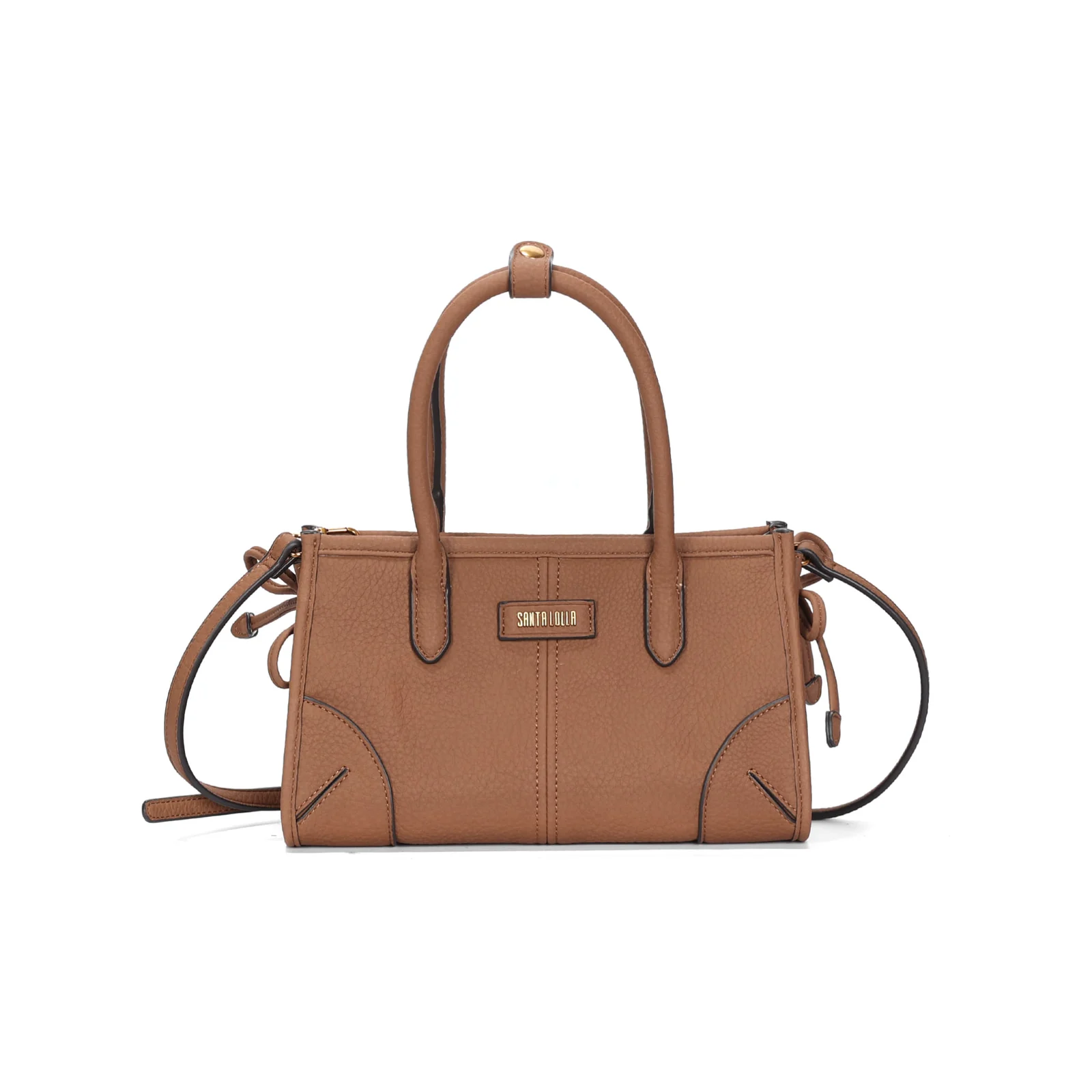 Bolsa Pequena Nobuck Marrom Safari Alça Dupla - vista 1 de 3
