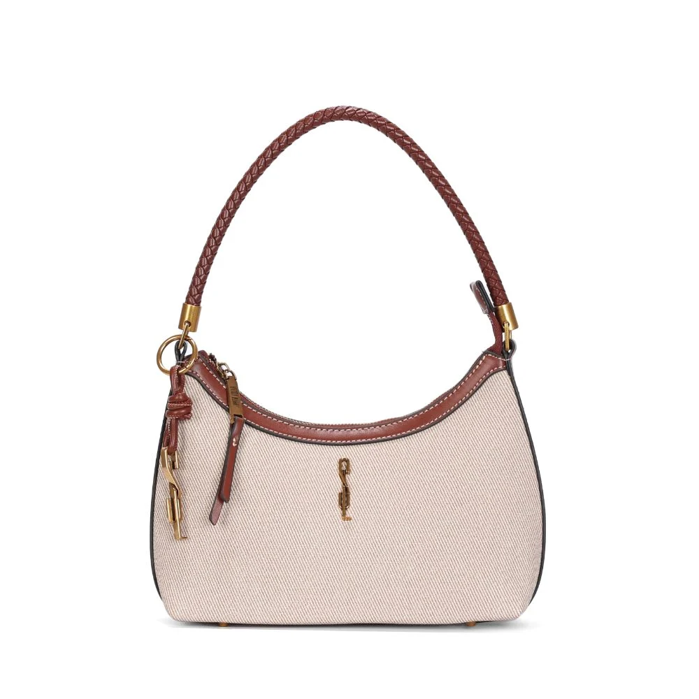 Bolsa Baguete Pequena Canvas Marrom Terracota - vista 1 de 3
