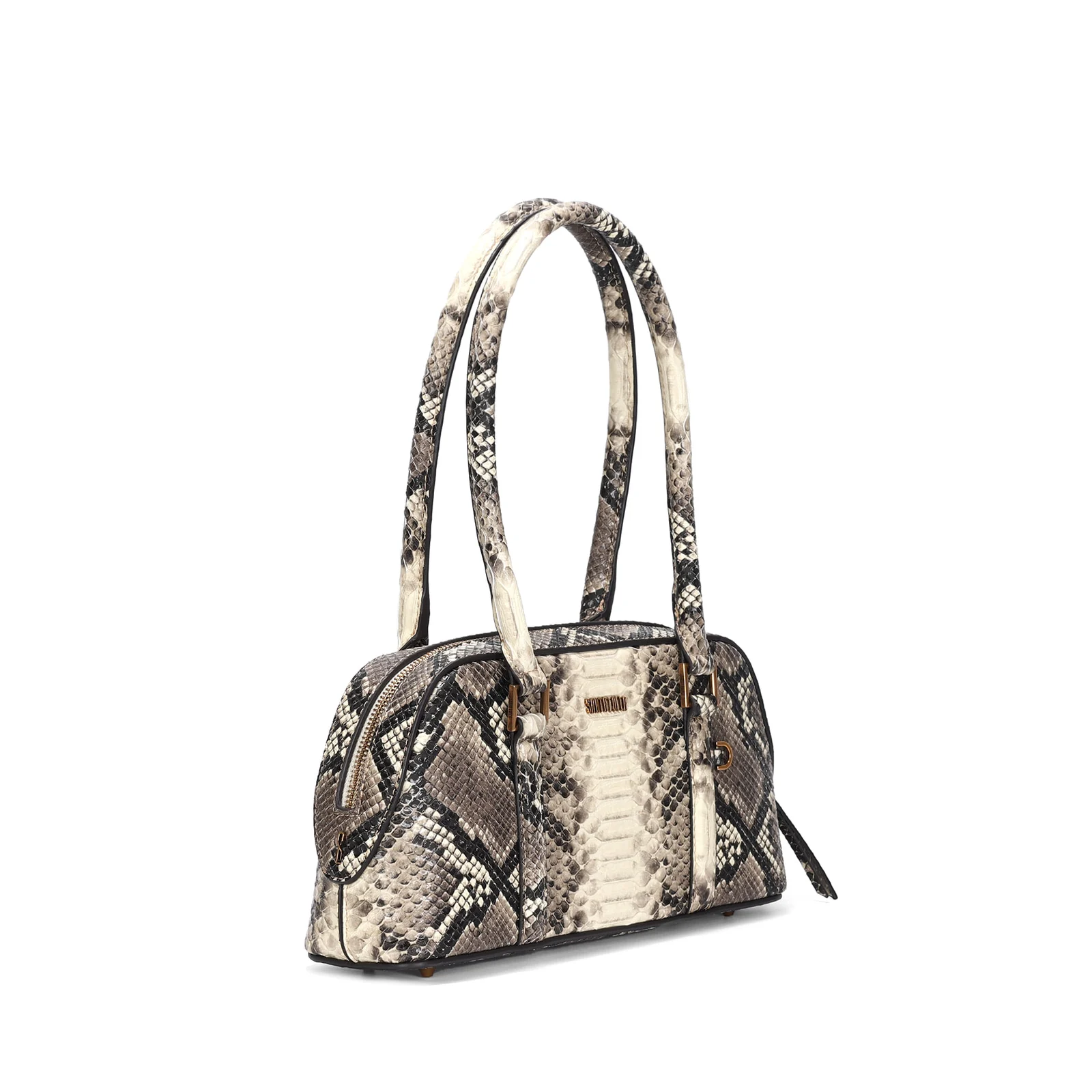 Bolsa De Ombro Média Estampa Animal Print Cobra - vista 3 de 4