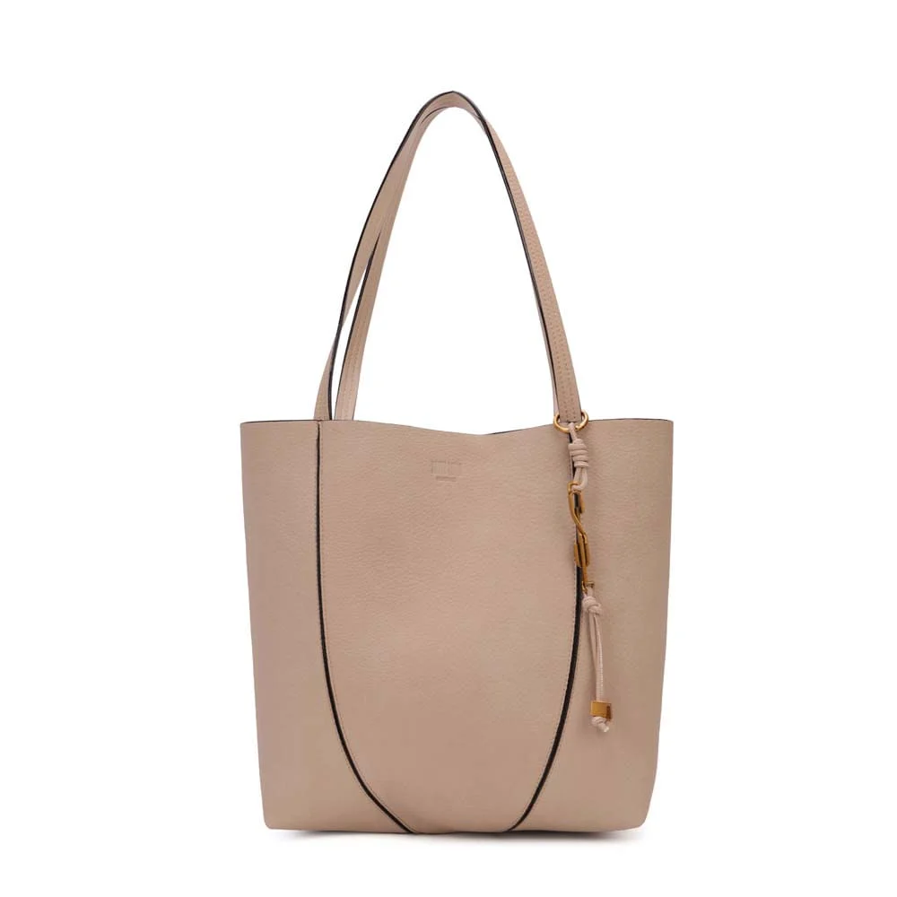 Bolsa Tote Média Nobuck Bege Sand Alça Longa - vista 1 de 7