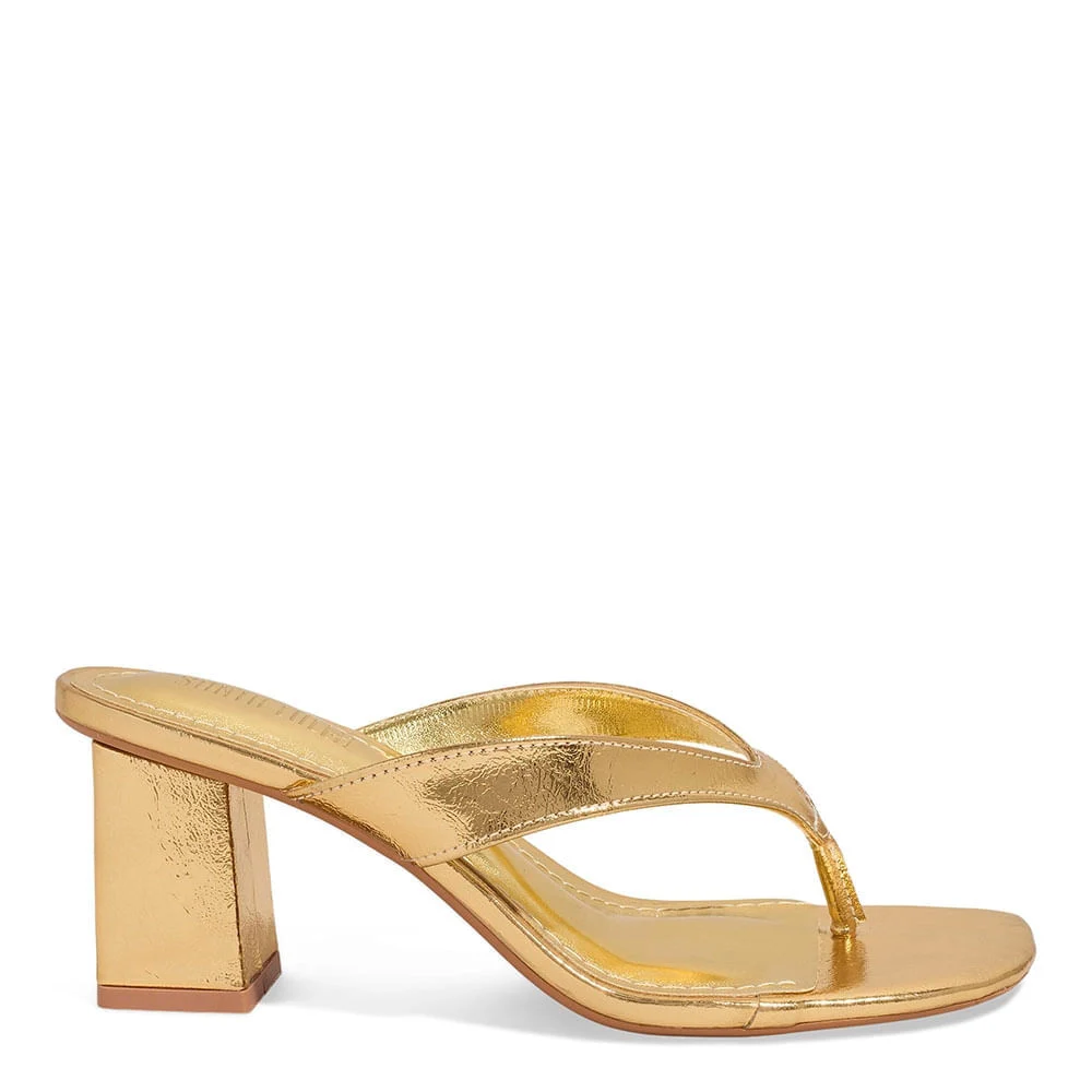 Mule Metalizado Reflexo Salto Grosso Dourado - vista 1 de 3