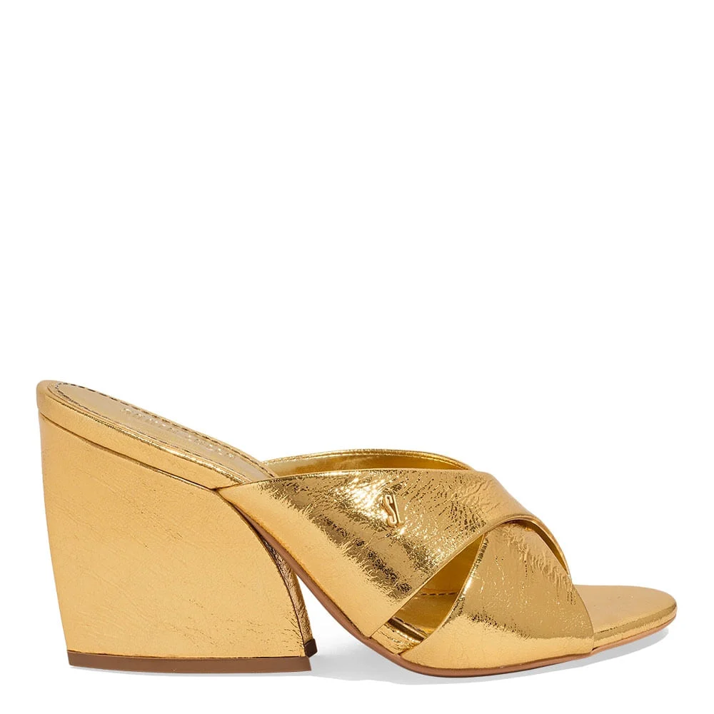 Mule Couro Metalizado Salto Grosso Dourado - vista 1 de 3