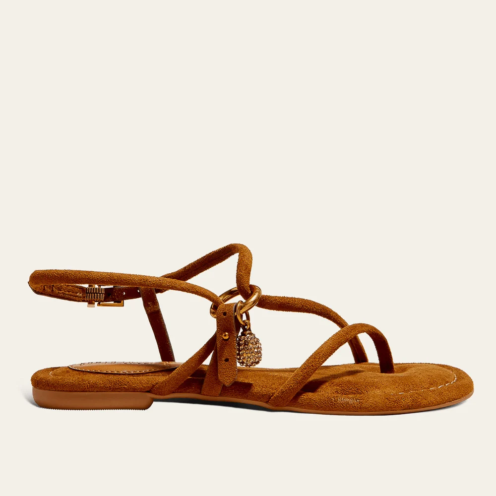 Rasteira Suede Caramelo Safari - vista 1 de 2