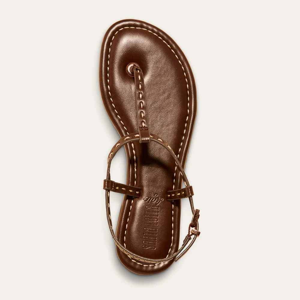 Rasteira Thong Pespontos Napa Marrom Dark Cocoa - vista 2 de 2