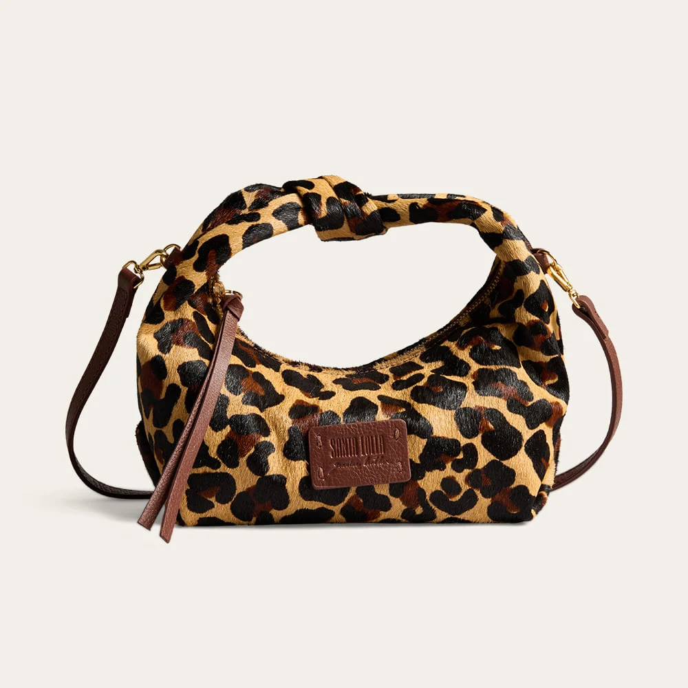 Bolsa Hobo Pequena Couro Pelo Animal Print Onça - vista 1 de 3