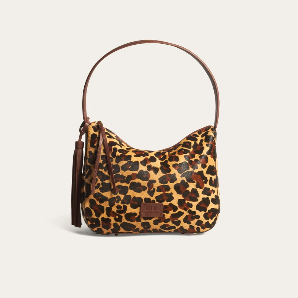 Bolsa Hobo Couro Pelo Animal Print Onça - vista 1 de 3