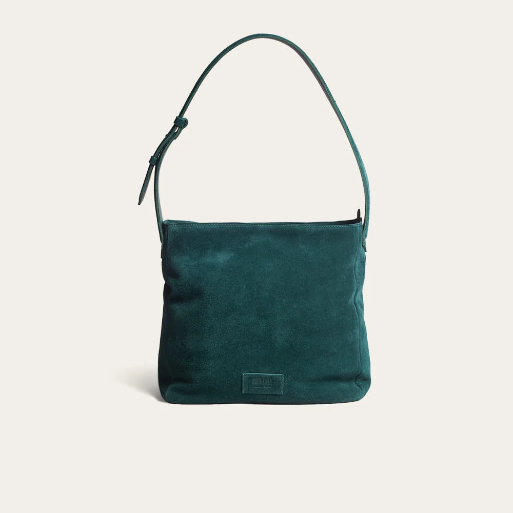 Bolsa Hobo Grande Couro Camurça Verde Turmalina - vista 1 de 3