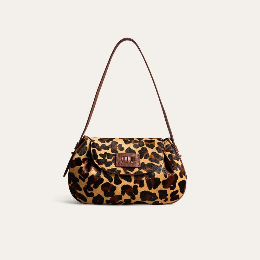 Bolsa Média Couro Pelo Alça De Ombro Animal Print Onça - vista 1 de 3