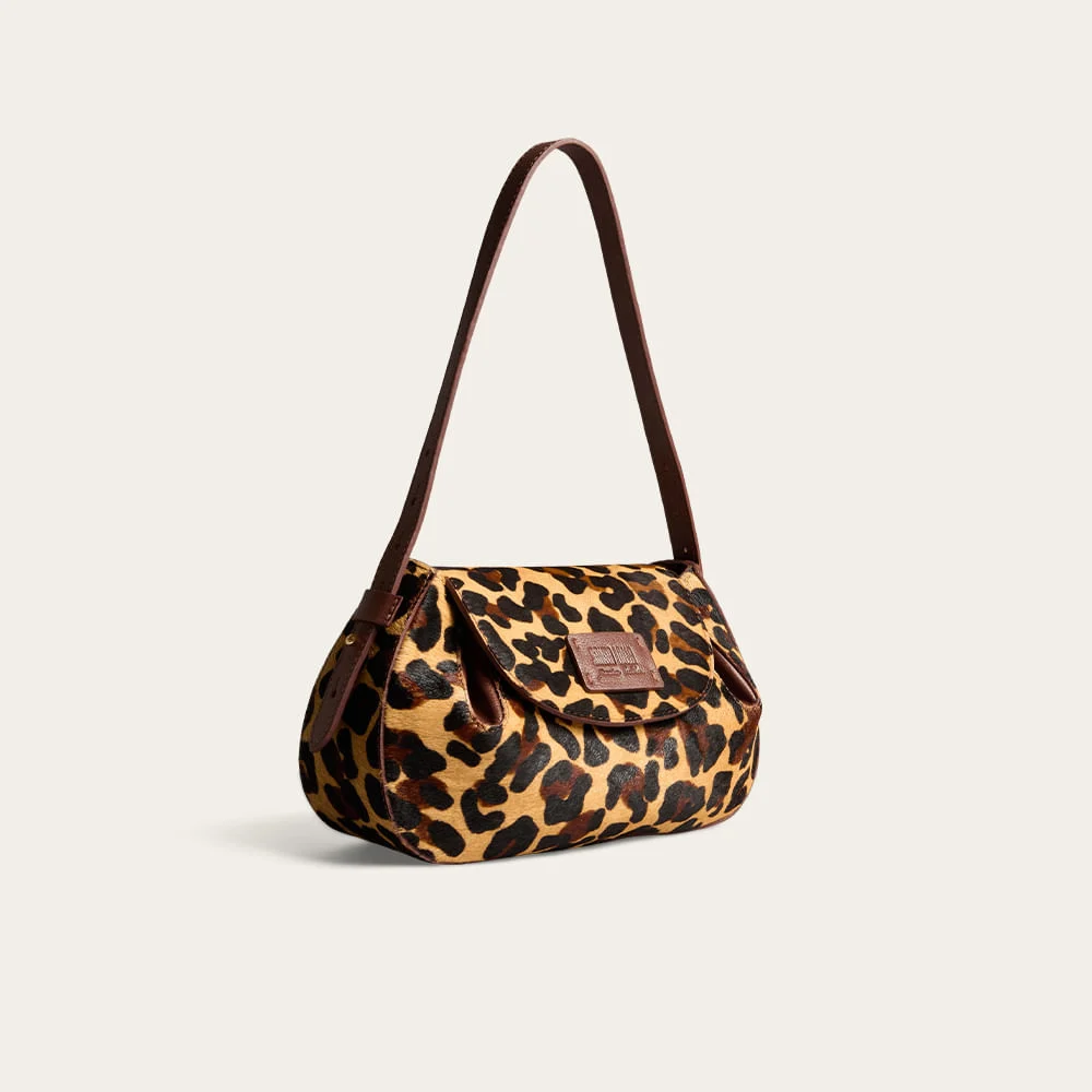 Bolsa Média Couro Pelo Alça De Ombro Animal Print Onça - vista 2 de 3