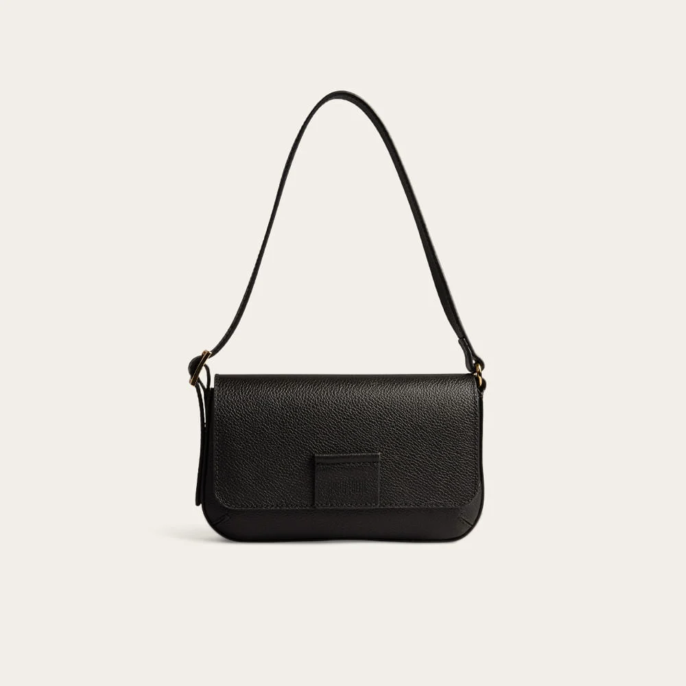Bolsa Pequena Couro Floater Alça De Ombro Preta - vista 1 de 3