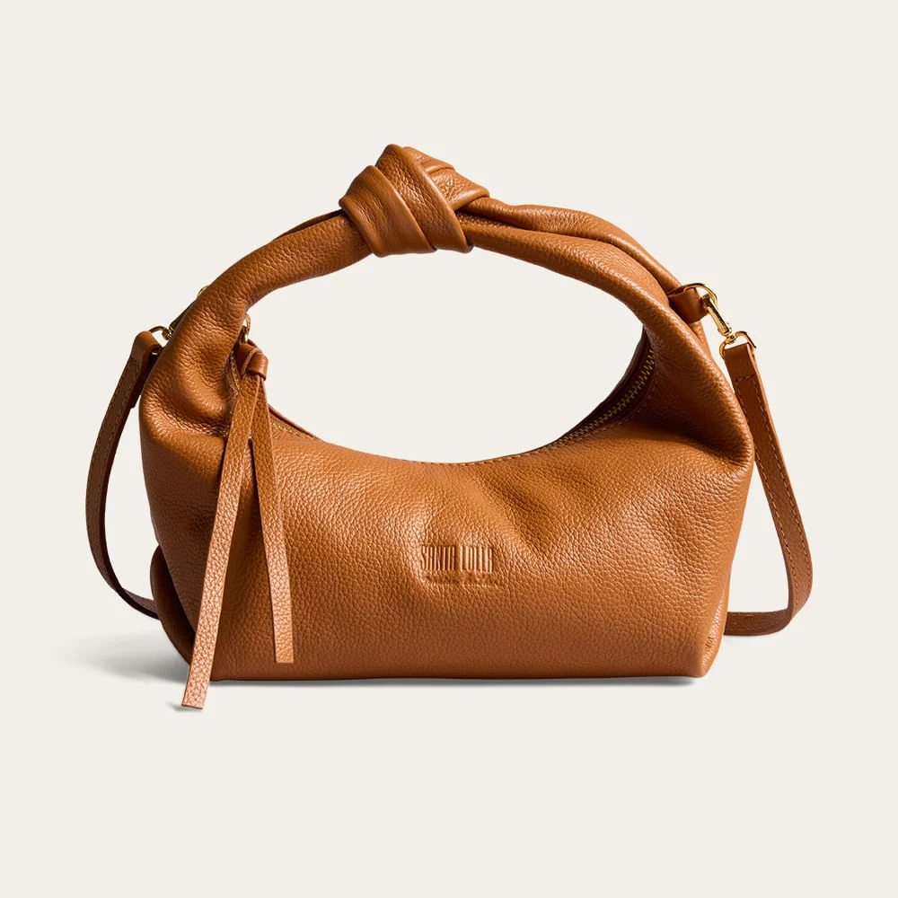 Bolsa Hobo Pequena Couro Floater Marrom Safari - vista 1 de 3