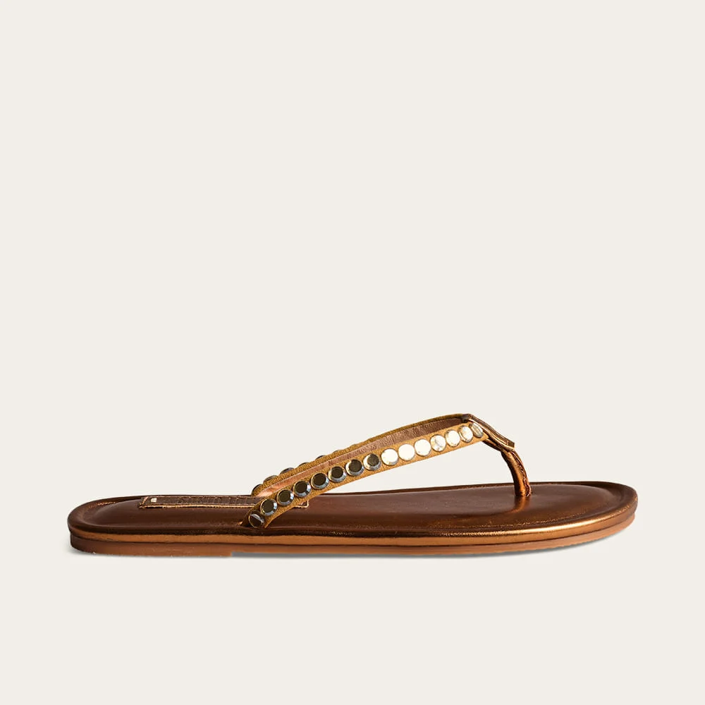 Rasteira Metalizada Soft Strass Bronze - vista 1 de 3