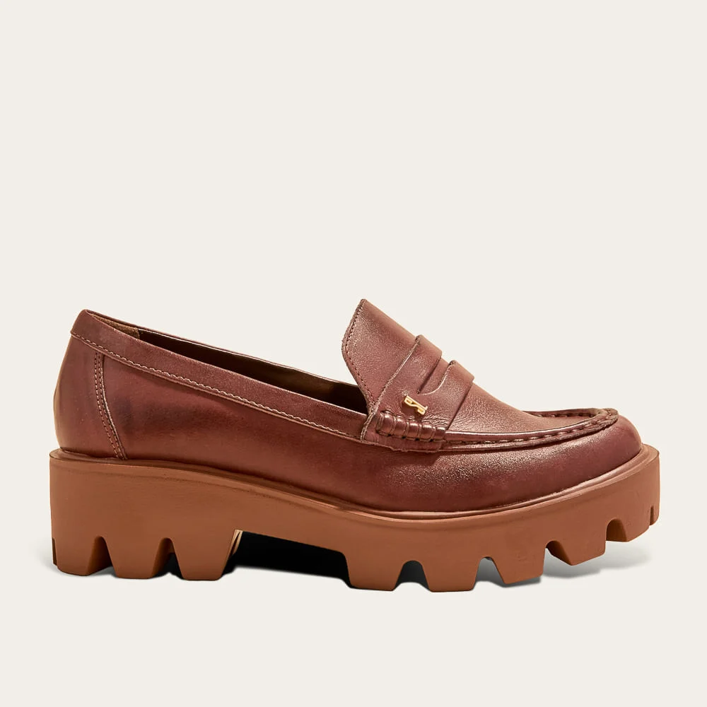 Mocassim Tratorado Couro Marrom Dark Cocoa - vista 1 de 2