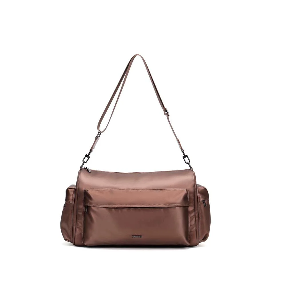 Bolsa Mala Grande Nylon Tiracolo Cinza Fog - vista 1 de 5
