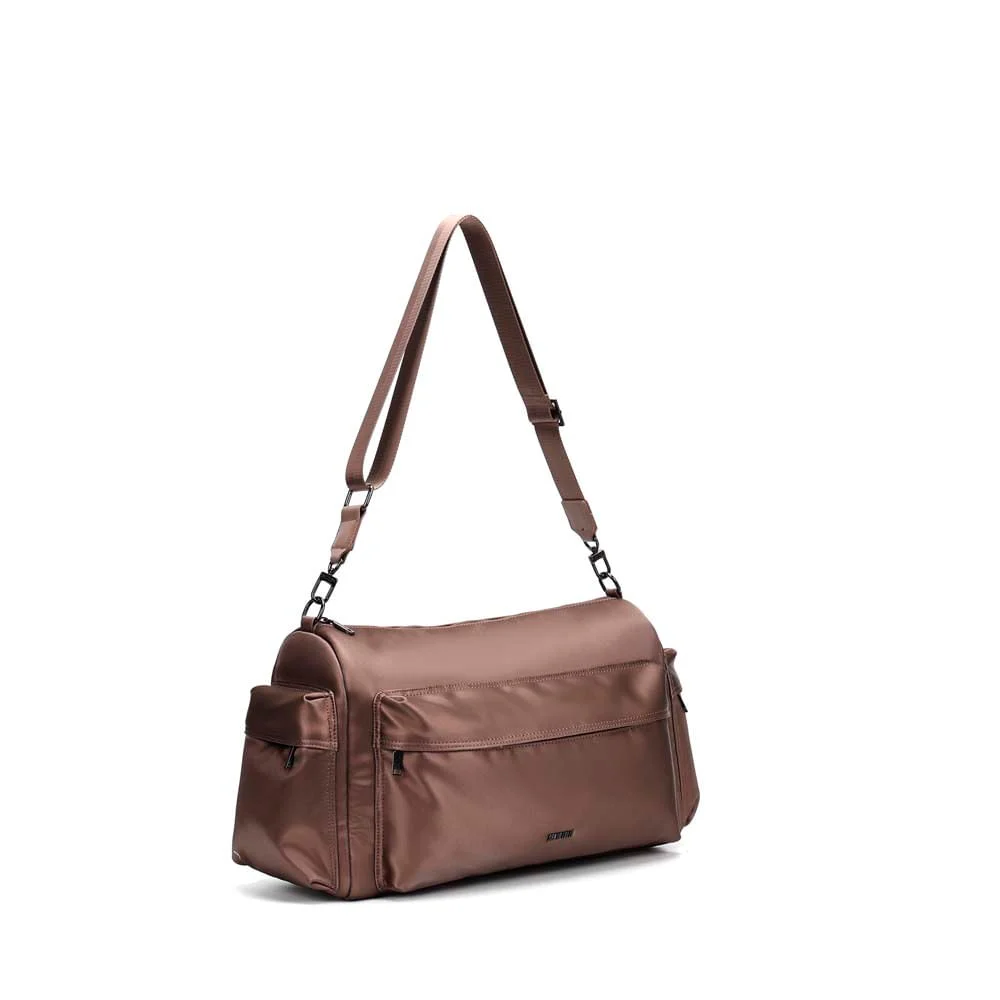 Bolsa Mala Grande Nylon Tiracolo Cinza Fog - vista 2 de 5