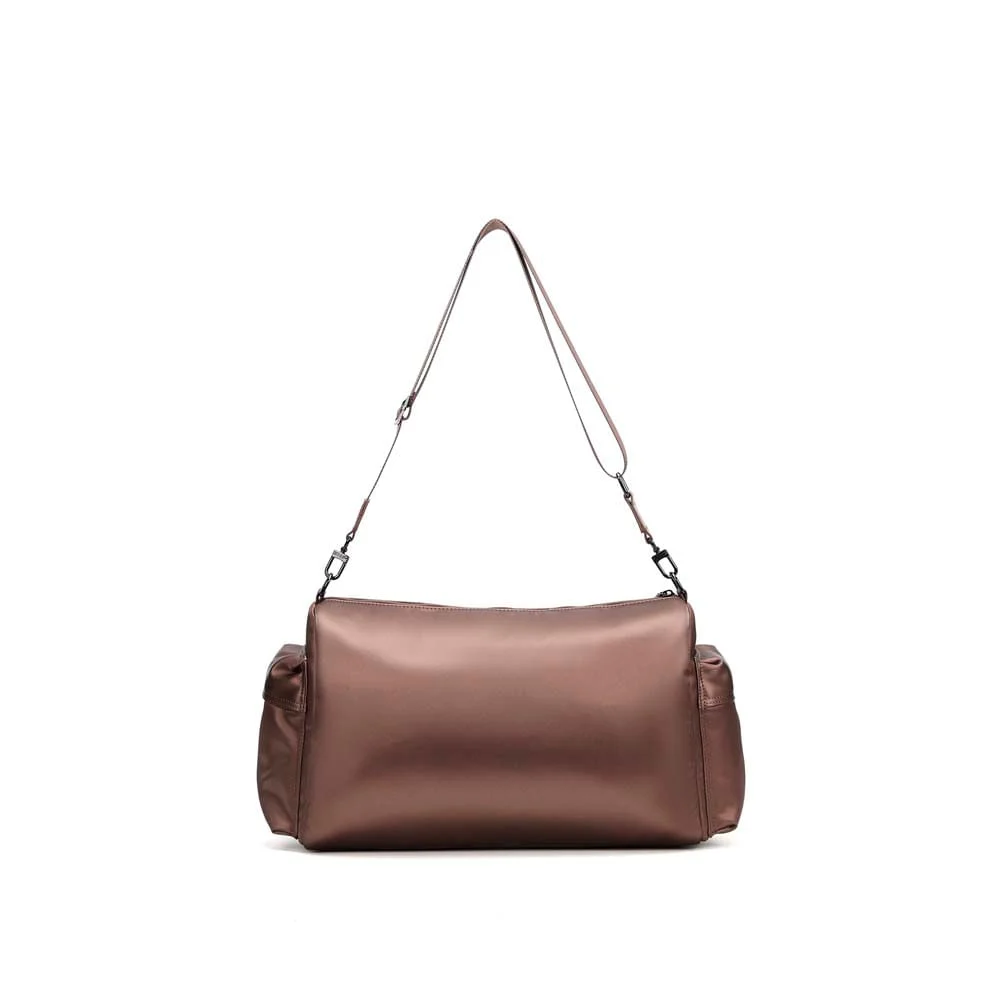 Bolsa Mala Grande Nylon Tiracolo Cinza Fog - vista 3 de 5