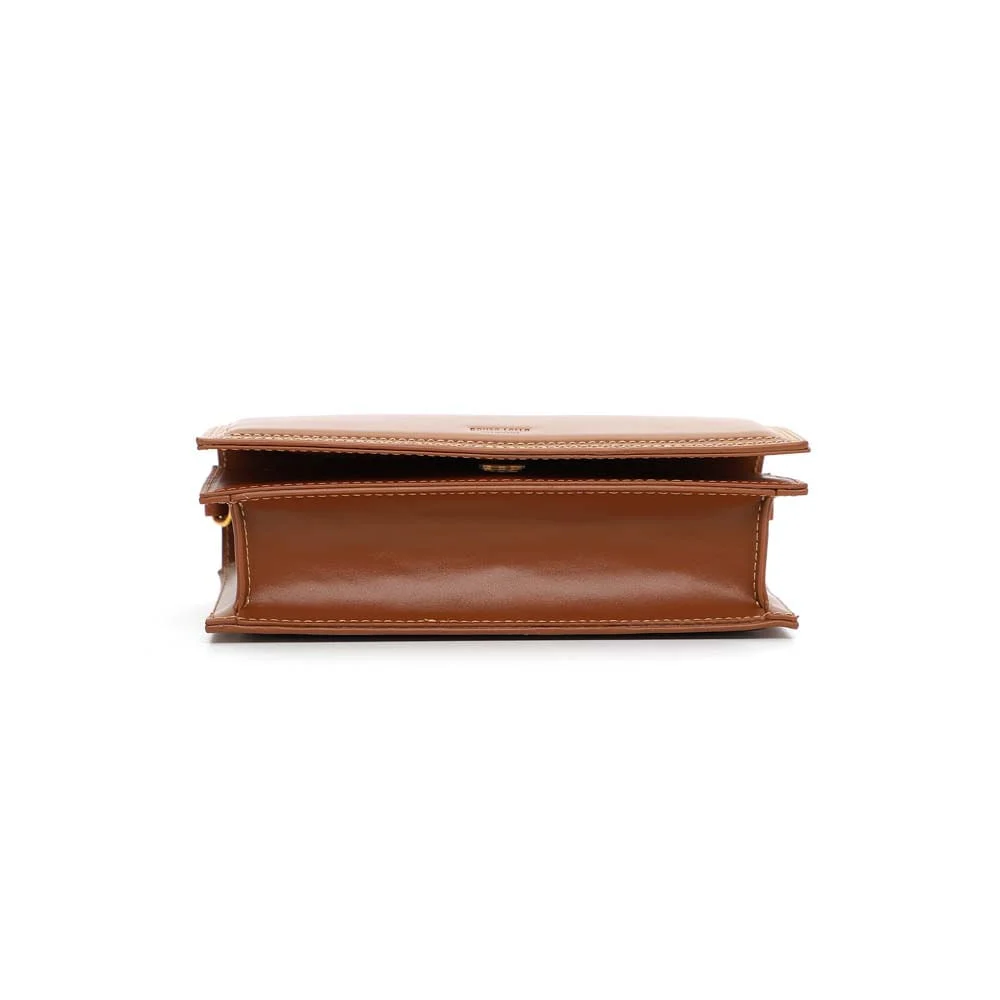 Bolsa Carteira Soft Transversal Marrom Safari - vista 4 de 5