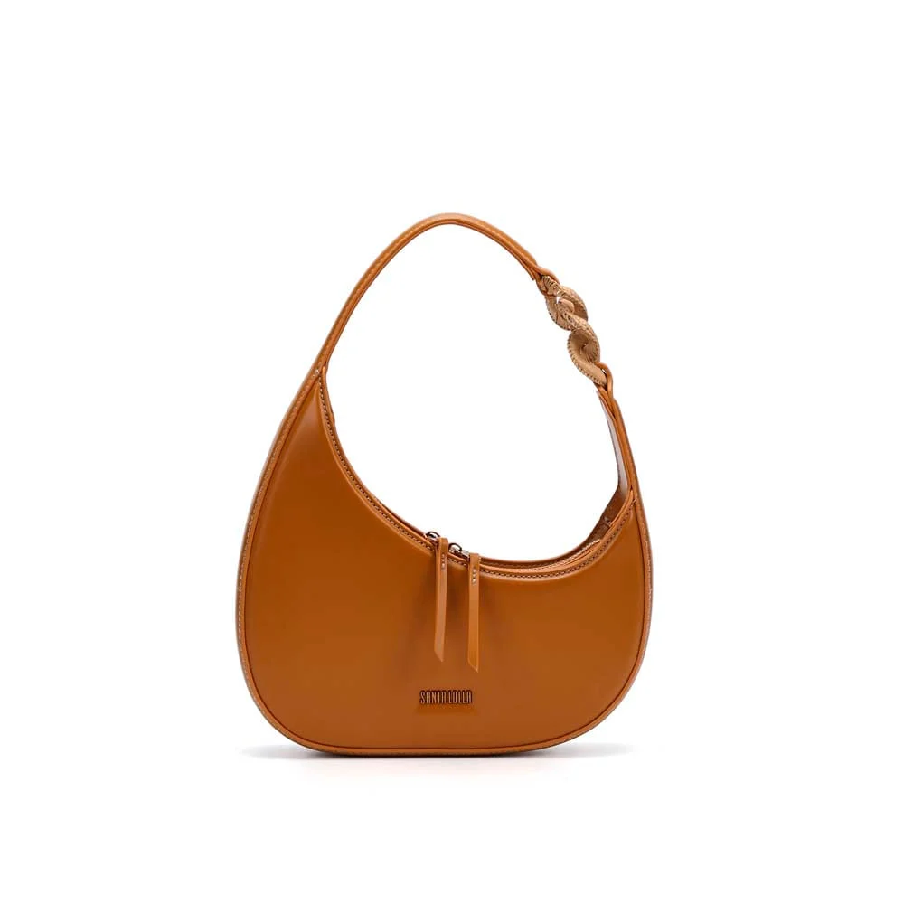 Bolsa Meia Lua Soft Alça De Ombro Caramelo Doce De Leite - vista 1 de 6